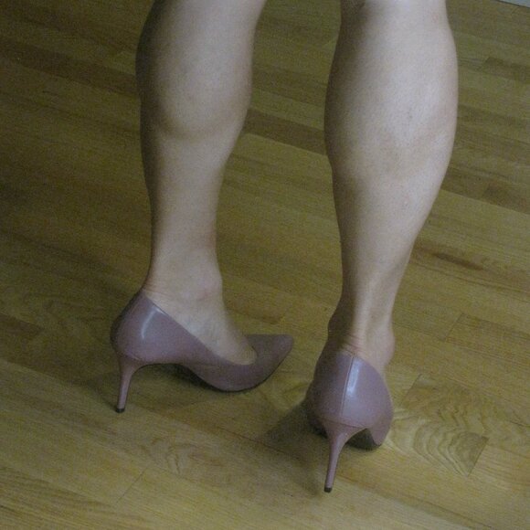 Calvin Klein Gayle Purple Leather 3.5" Heels 9.5M NWOB - Picture 6 of 16